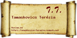 Tamaskovics Terézia névjegykártya